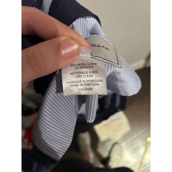 Peter Millar Mens Size 40 R 40x30 Wool Suit Pants Navy Blue Dress - Picture 7 of 7